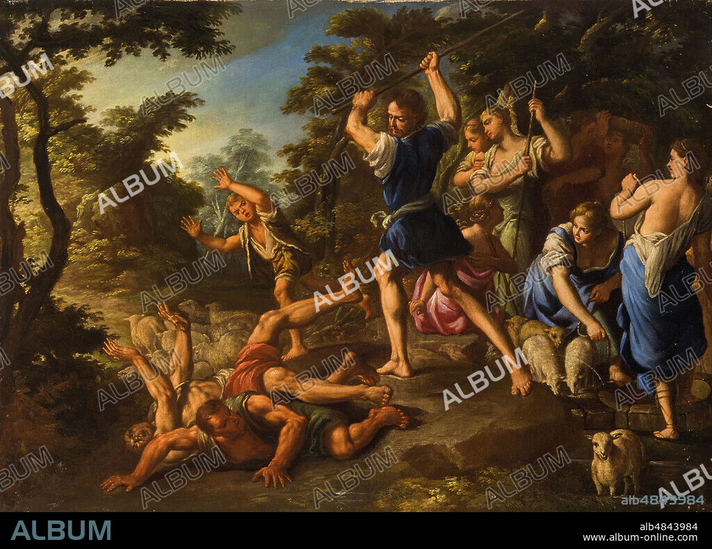 NICOLA VACCARO. Moses defending the Daughters of Jethro.