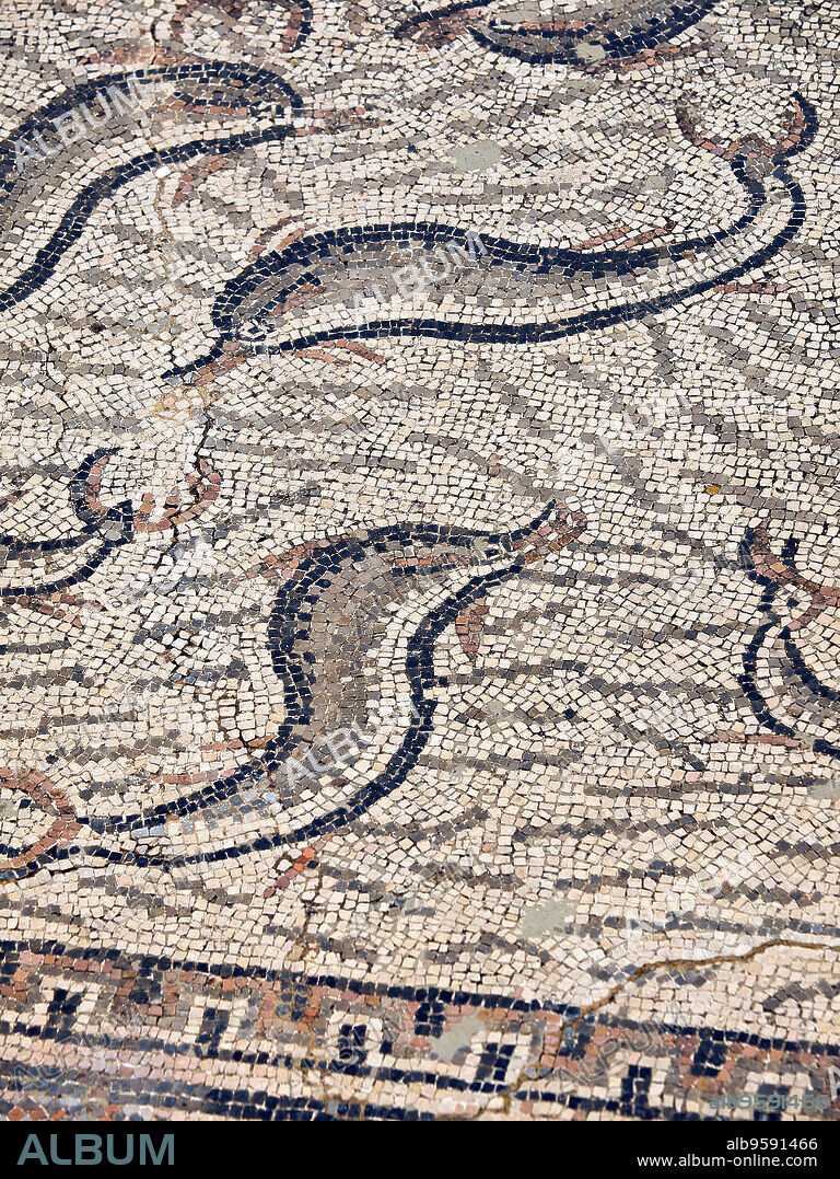 Mosaicos de la casa de orfeo.Ciudad Romana de Volubilis(II d.c.), yacimiento arqueologico.Marruecos.