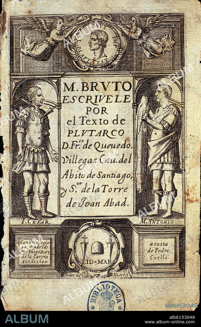 FRANCISCO DE QUEVEDO (1580-1645). PORTADA DE MARCO BRUTO.