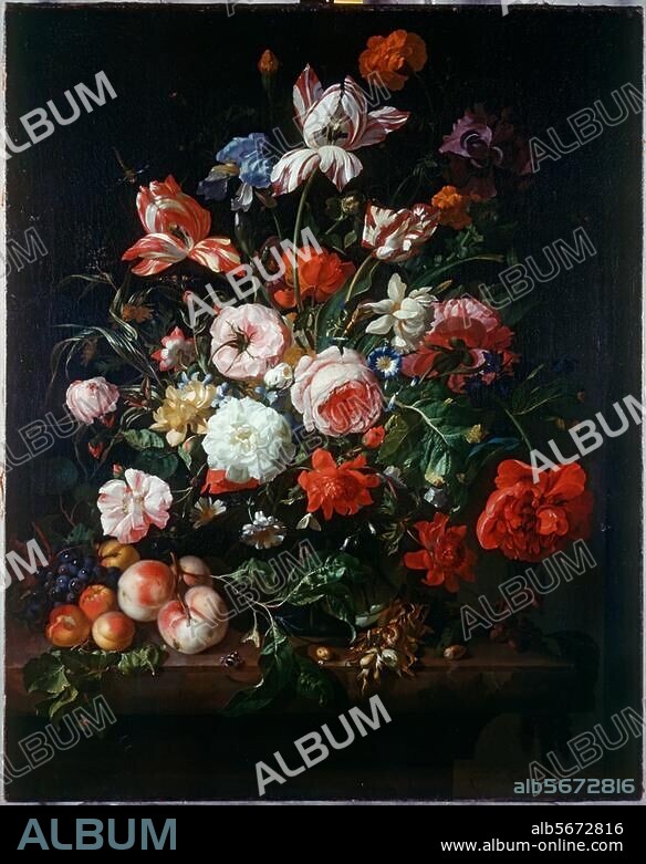 RACHEL RUYSCH. Ruysch, Rachel, married (Juriaen) Pool. 1664-1750. "Still life with flowers and fruit", 1707. Oil on canvas, 97 × 78.5cm. Leipzig, Museum der Bildenden Künste.