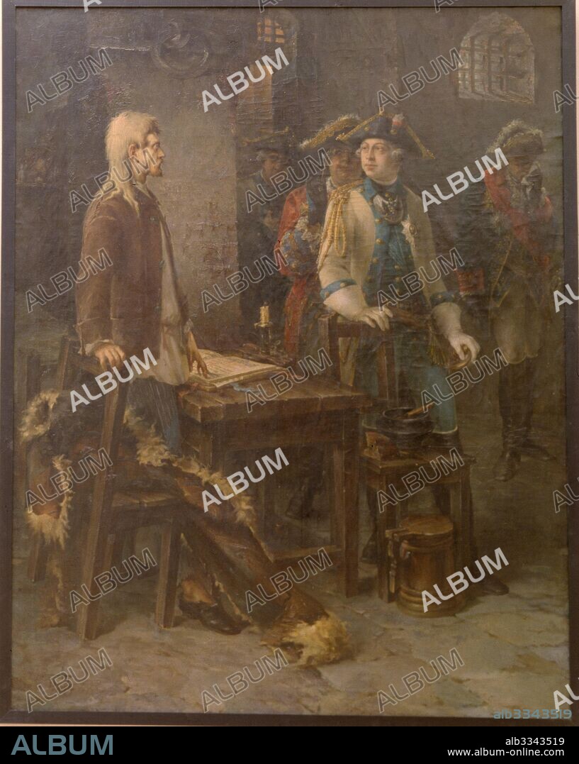 FYODOR JEMELYANOVICH BUROV. Emperor Peter III visiting Ivan VI Antonovich in the Shlisselburg Fortress in 1762.