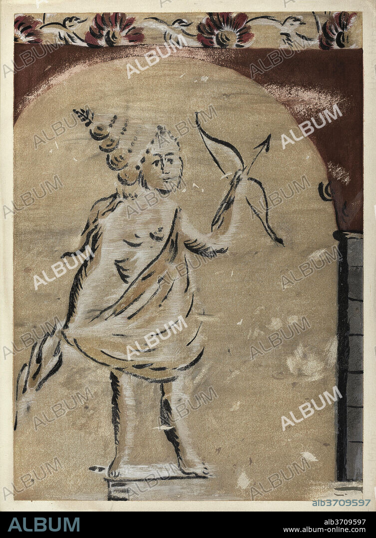 MICHAEL LAURETANO. Free Hand Decorated Wall. Dated: c. 1940. Dimensions: overall: 75.8 x 55.7 cm (29 13/16 x 21 15/16 in.). Medium: silkscreen on paperboard.