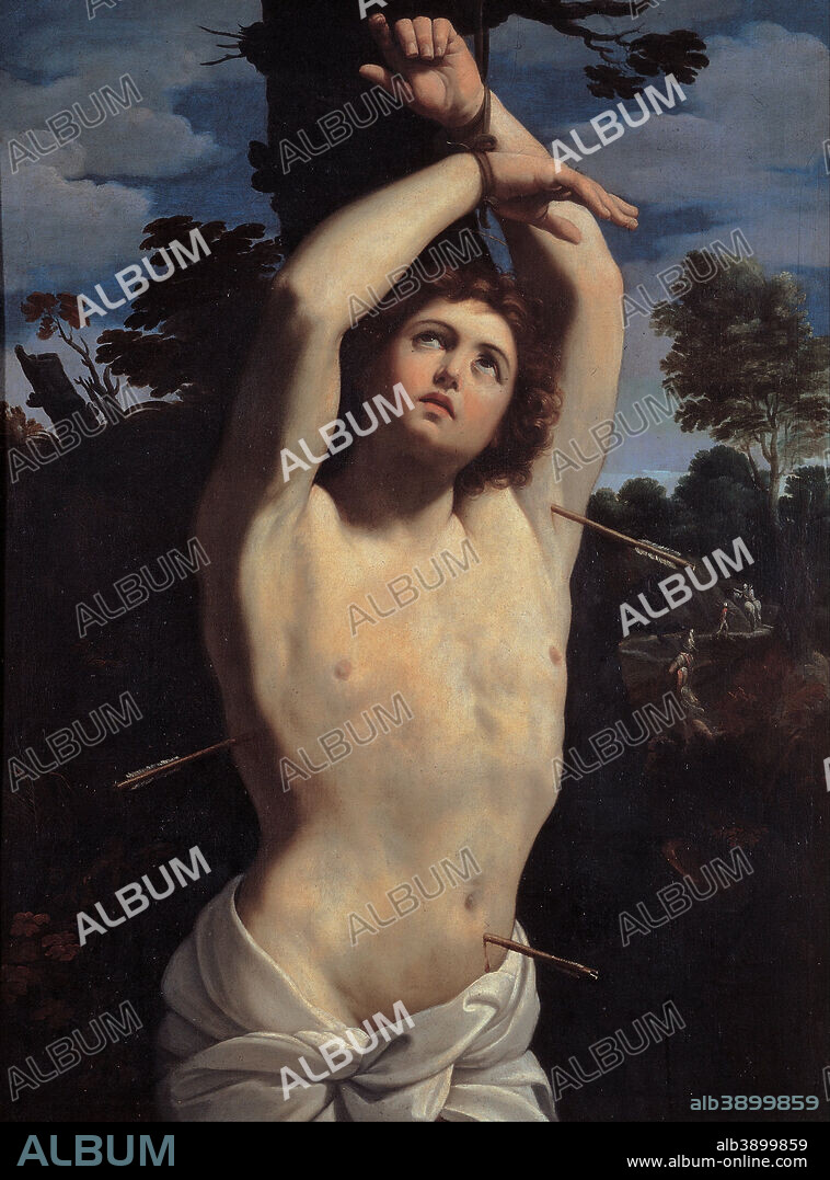GUIDO RENI. Saint Sebastian. Date/Period: 1615. Painting. Oil on canvas. Height: 1,290 mm (50.78 in); Width: 980 mm (38.58 in).