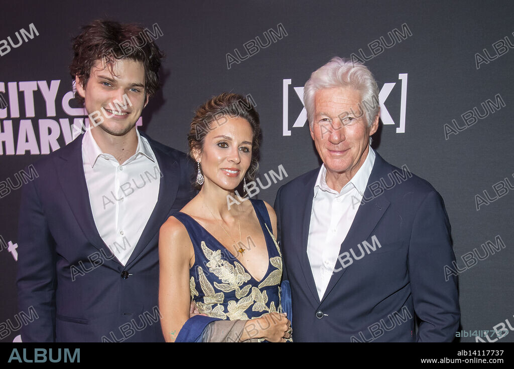 April 22, 2025, New York, United States: (L-R) Homer James Jigme Gere, Alejandra Silva and Richard Gere attend as City Harvest Presents The 2025 Gala: Carnaval at Cipriani 42nd Street. (Credit Image: © Ron Adar/SOPA Images via ZUMA Press Wire).