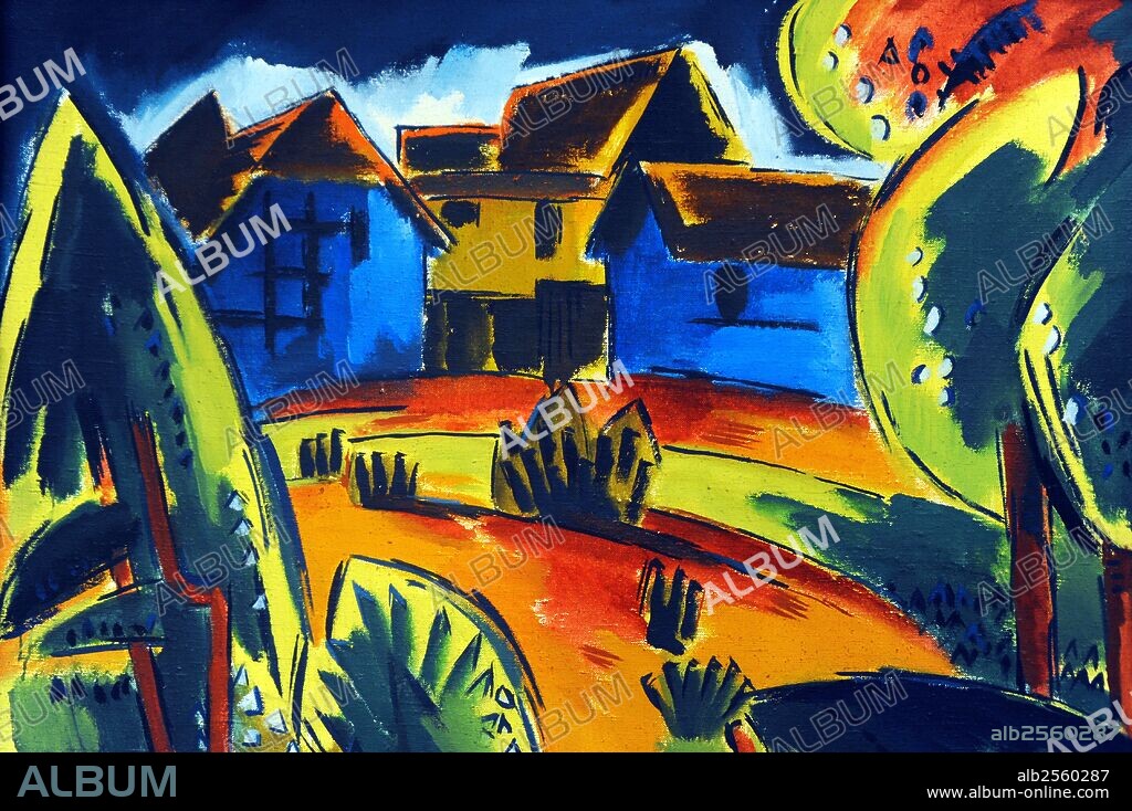 ARTE SIGLO XX. ALEMANIA. KARL SCHMIDT-ROTTLUFF (1884-1976). Pintor e ilustrador expresionista alemán, miembro del grupo Die Brücke. "Localidad Verde", 1920. Oleo sobre lienzo. Galería Nacional de Praga. República Checa.