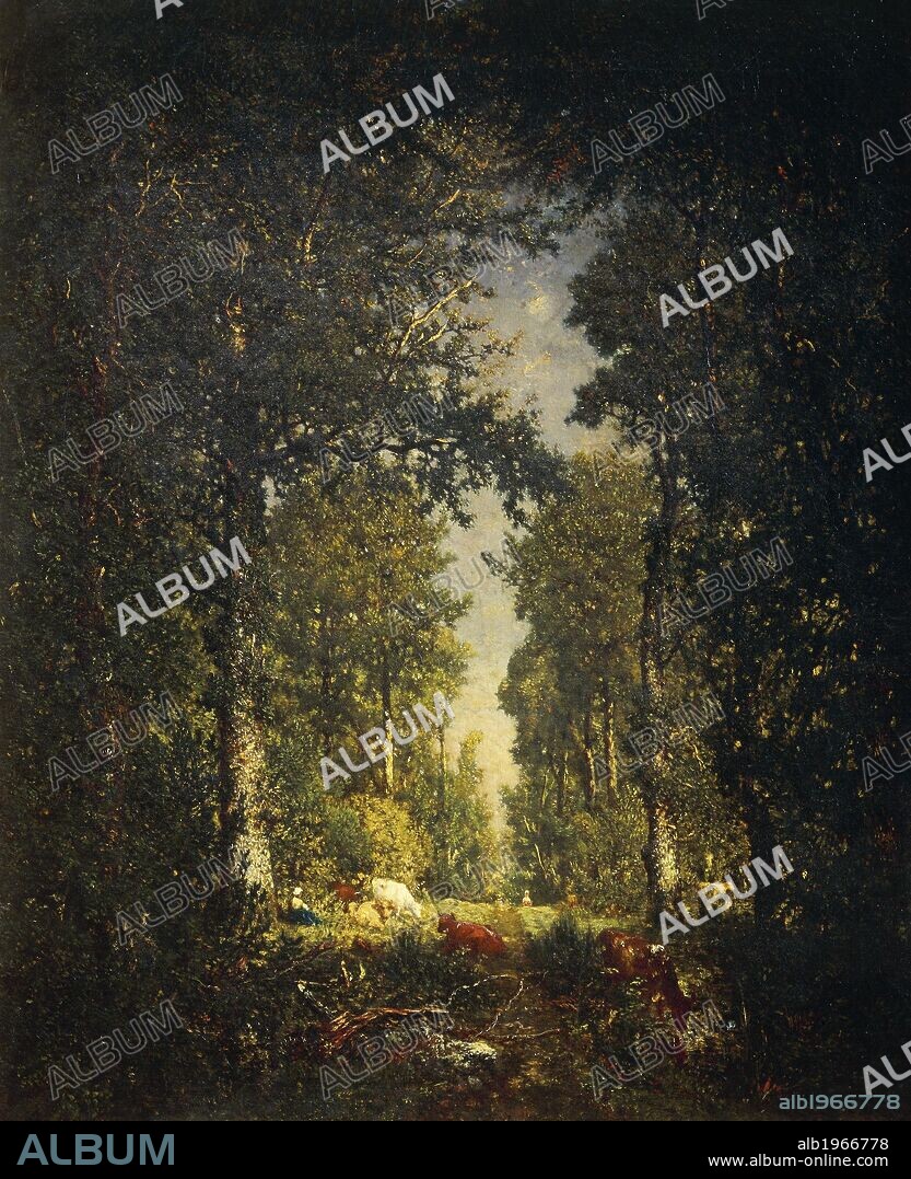 An avenue in the forest of Isle Adam, 1849, by Theodore Rousseau (1812-1867), oil on canvas, 101x82 cm.
