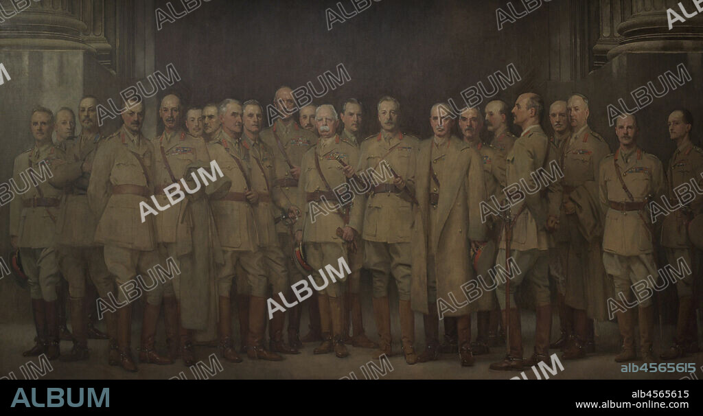 JOHN SINGER SARGENT (1856-1925). AMERICAN PAINTER.. General Officers of World War I. Portrait by John Singer Sargent (1856-1925). Oil on canvas (299,7 x 528,3 cm), 1922. National Portrait Gallery. London, England, United Kingdom.