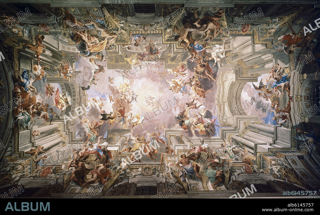 ANDREA POZZO 1 (642-1709). LA APOTEOSIS DE SAN IGNACIO O SAN IGNACIO EN LA GLORIA , 1691-1694 - BARROCO ITALIANO.