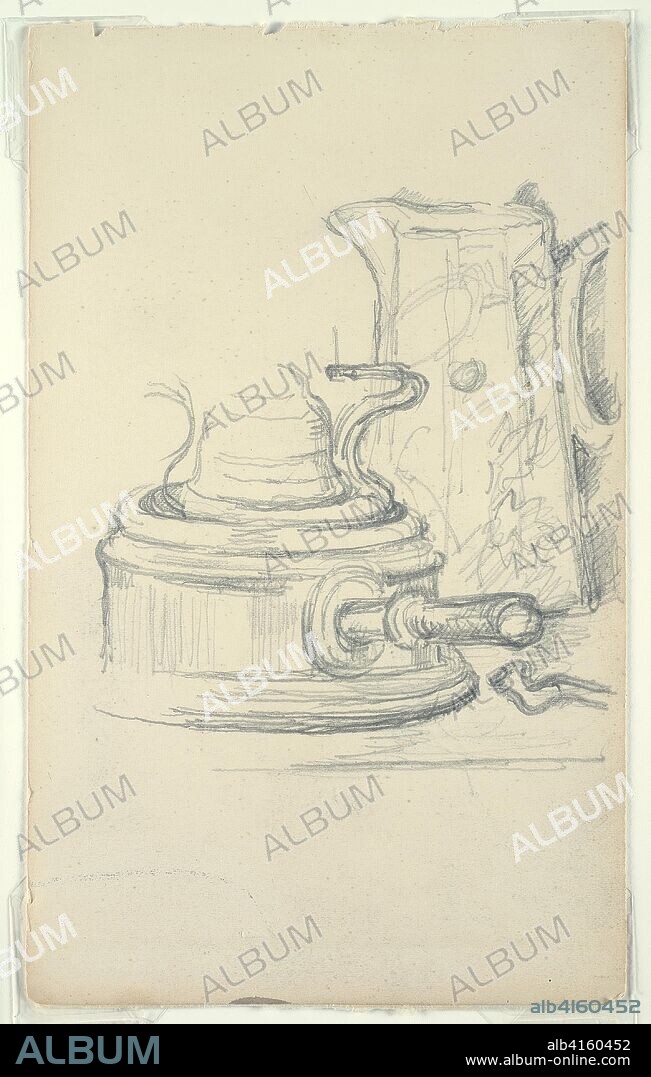 PAUL CEZANNE. Milk Jug and Spirit Stove. Paul Cézanne; French, 1839-1906. Date: 1879-1882. Dimensions: 194 × 118 mm. Graphite on ivory wove paper. Origin: France.