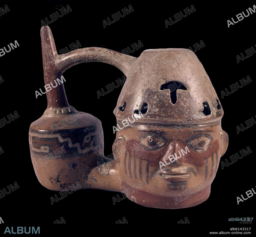 VASIJA CERAMICA ANTROPOMORFA - ARTE PERUANO PRECOLOMBINO.