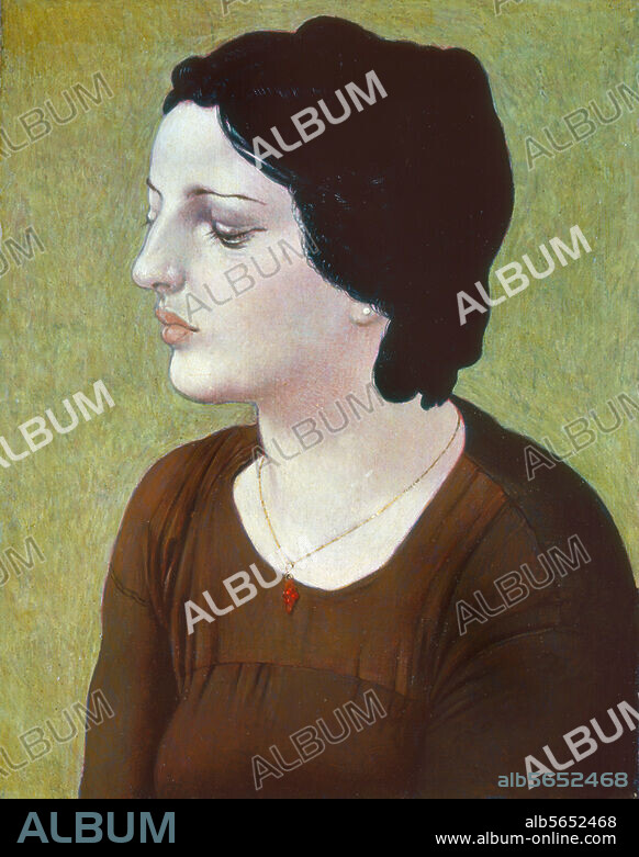 WERNER TUEBKE. Tübke, Werner born 1929. "Portrait". Painting. Privately owned.
