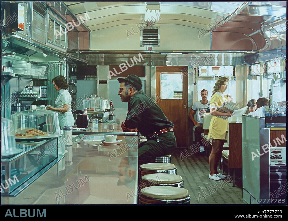 RALPH GOINGS. Goings, Ralph geb. 1928. "Unadilla Diner", 1977. Öl auf Leinwand, 122 × 173 cm. Sammlung Ludwig, Museum Ludwig, St. Petersburg, Staatl. Russisches Museum.