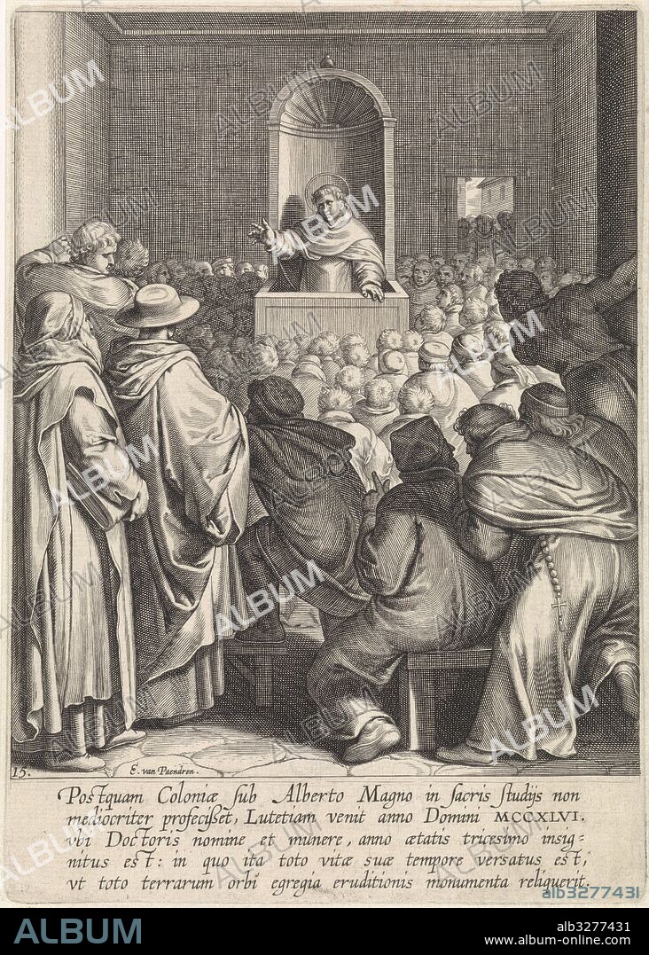 Sermon of St. Thomas Aquinas in Paris, France, Egbert van Panderen, Otto van Veen, 1610.