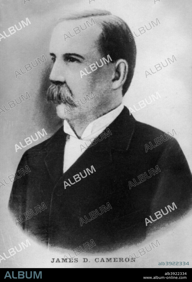 James D Cameron. The American senator Cameron was born in 1833 and presented  two proposisions in the Senate in February and December of 1896,  asking for recognition of Cuban independece, which were approved. He died in 1918. Cigar card from the History of Cuba, Geografico Universal, Propaganda de los Cigarros Susini y La Corona, Tabacalera Cubana.