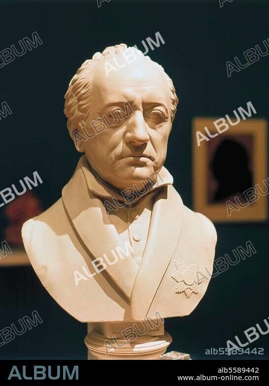 Goethe, Johann Wolfgang von Frankfurt a. M. 28.8.1749 - Weimar 22.3.1832. Porträtbüste. Skulptur, 1823, von Johann Gottfried Schadow (1764-1850). Gips, gefaßt, Höhe 63 cm. Weimar, Stiftung Weimarer Klassik.