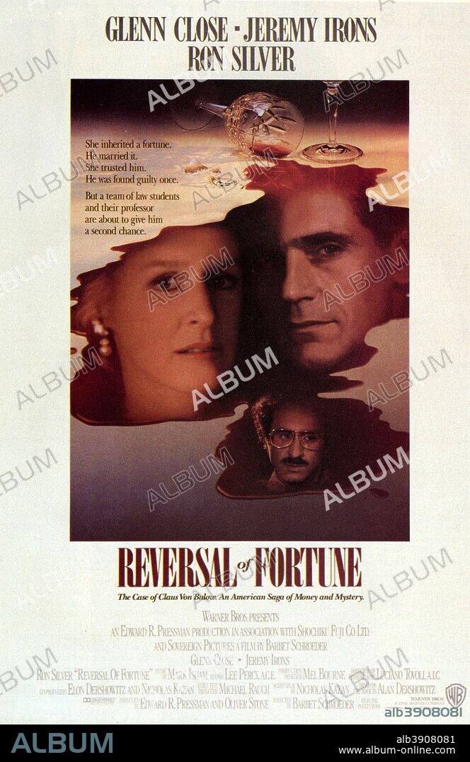 Poster of REVERSAL OF FORTUNE, 1990, directed by BARBET SCHROEDER. Copyright SOVEREIGN PICTURES.