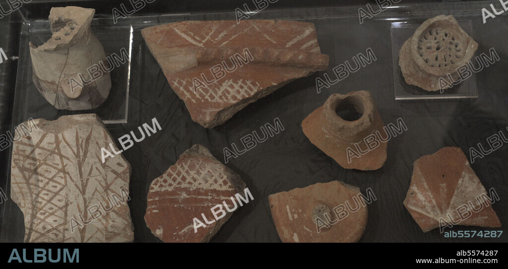Cerámica de la Baja Edad Media. Posiblemente hallada en Ta' Ghammieza, límites de Rabat (Victoria), isla de Gozo, Malta. Museo de Arqueología de Gozo. Cittadela de Victoria en Gozo. Malta.