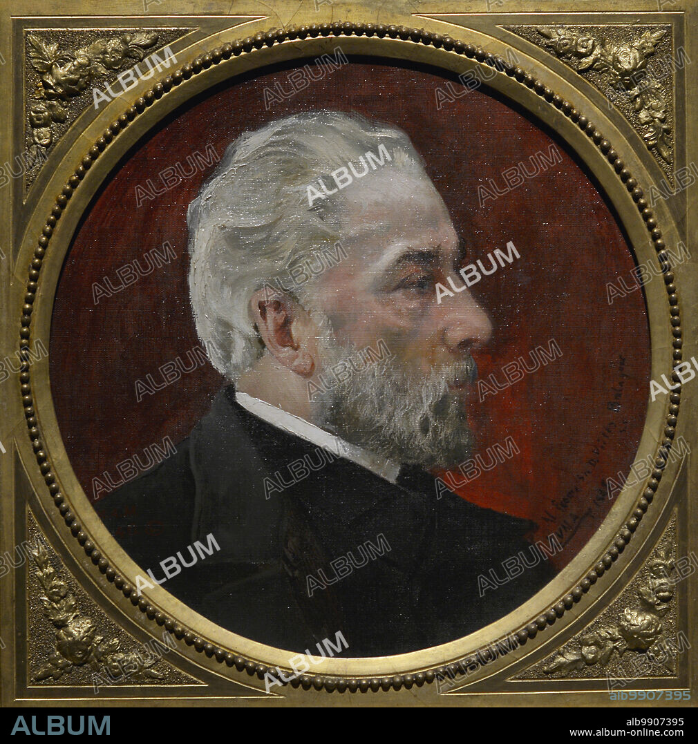 JUAN LUNA NOVICIO (1857-1899). PHILIPPINE PAINTER.. Víctor Balaguer i Cirera (1824-1901). Político y escritor español. Ministro de Ultramar (1871, 1874 y 1886-1888) y de Fomento (1872). Retrato de Víctor Balaguer, 1888, por Juan Luna y Novicio (1857-1899). Oleo sobre lienzo. Museo del Prado. Madrid. España.