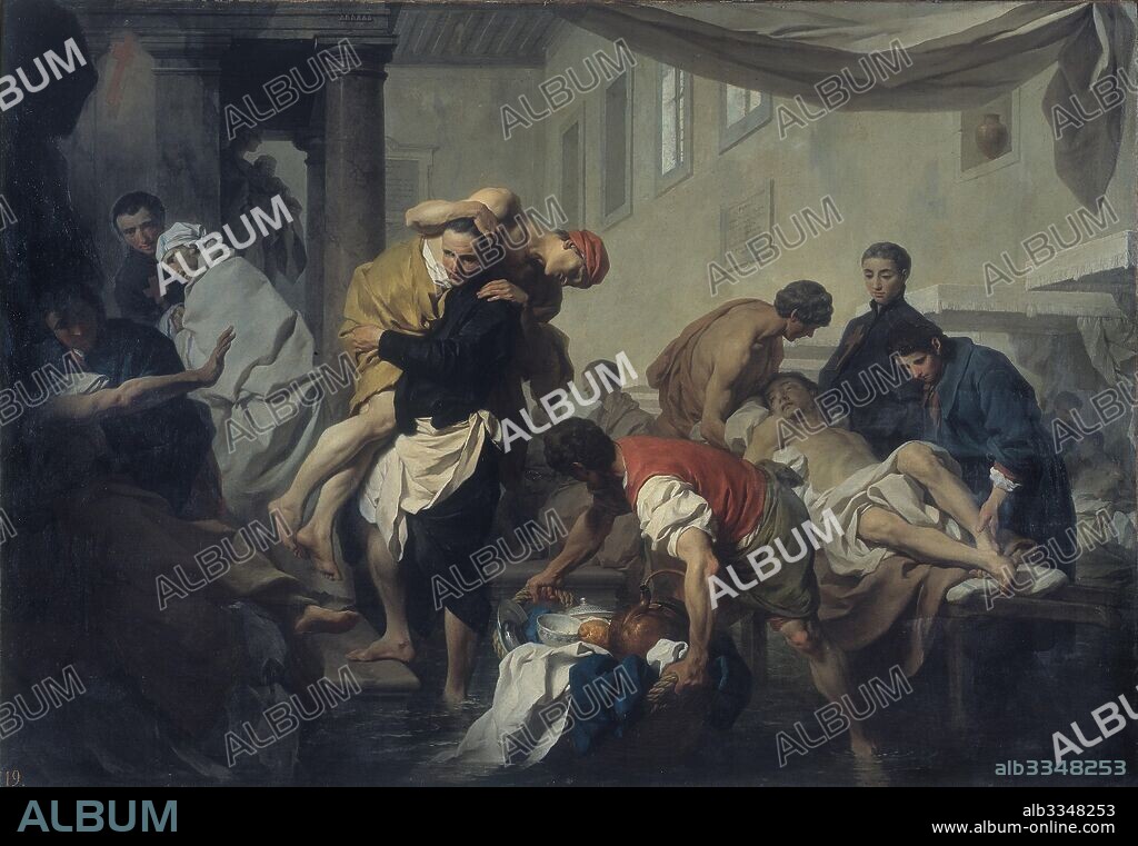 PIERRE SUBLEYRAS. Saint Camillus de Lellis saves the sick of the Ospedale di Santo Spirito in Sassia during the flooding of the Tiber, 1598.