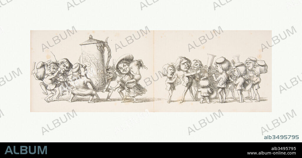 Bavaria, from Pictures of Extra Articles and Visitors to the Exhibition, ca. 1851, Wood engraving, sheet: 4 3/4 x 13 7/8 in. (12.1 x 35.3 cm), Prints, Richard Doyle (British, London 1824–1883 London), London's Great Exhibition of the Works of Industry of All Nations was held in 1851 at the Crystal Palace, a huge glass-and-cast-iron hall specially erected in Hyde Park. International displays devoted to art, technology, and manufacturing delighted six million visitors over a five-month period.