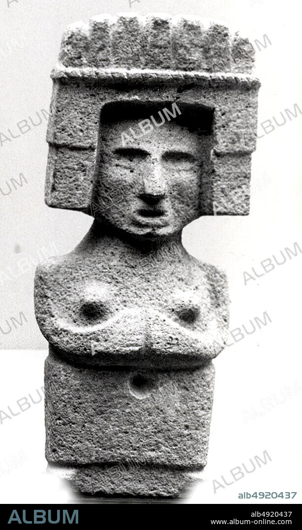Figure, Aztec, 14th15th century, Mexico, Mesoamerica, Aztec, Stone, Length: 24 7/16 in. (62 cm), Width: 11 in. × 5 1/8 in. (28 × 13 cm), Stone-Sculpture.
