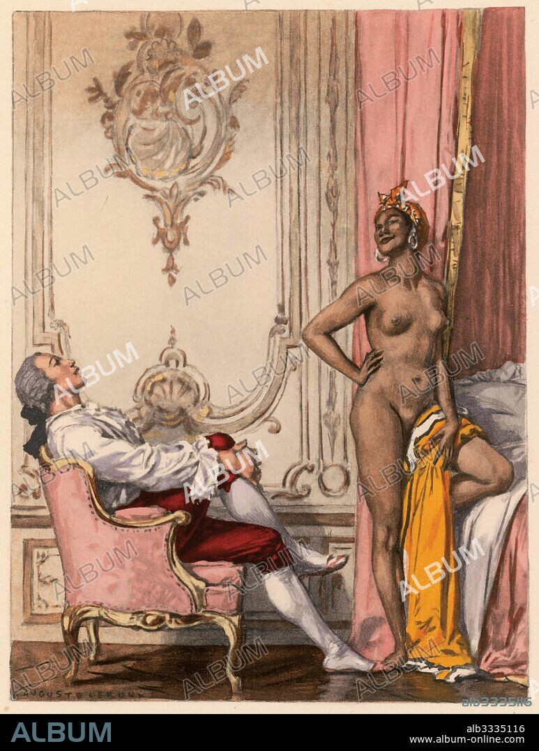 AUGUSTE LEROUX. Casanova with a young North African woman. Illustration for "Histoire de ma vie" by Giacomo Casanova.