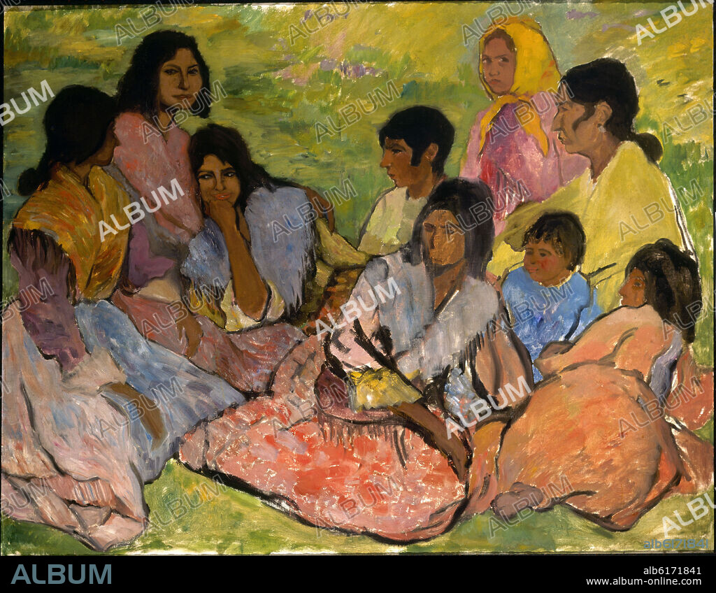 JUAN DE ECHEVARRIA (1875-1931). Spanish school. Round of the Gypsies. Corro de gitanos. Madrid, Jorge Juan gallery.