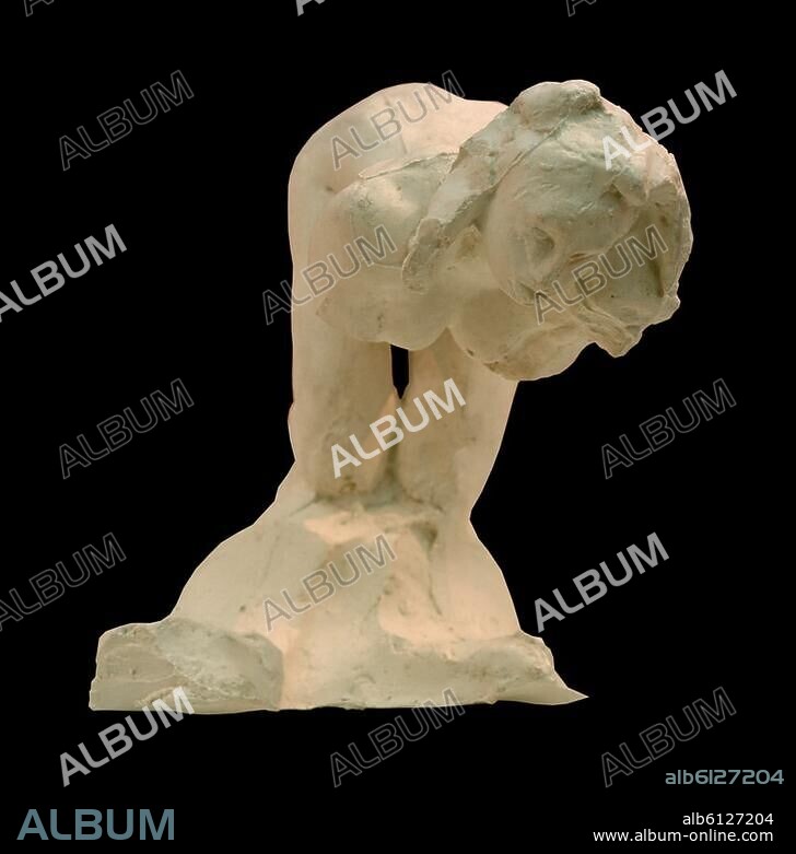 AUGUSTE RODIN. Rodin, Auguste. 1840-1917. "Nu féminin agenouillé, penché vers l'avant" (Kneeling Female Nude, Bent Over Forward), before 1887. Plaster, 16.1 × 19.4 × 11.4 cm. Inv. No. S. 901. Paris, Musée Rodin.