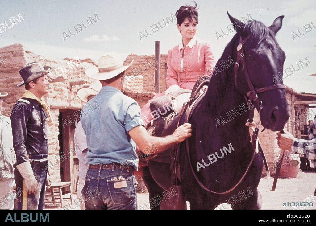SUZANNE PLESHETTE y TROY DONAHUE en UNA TROMPETA LEJANA, 1964 (A DISTANT TRUMPET), dirigida por RAOUL WALSH. Copyright WARNER BROTHERS.