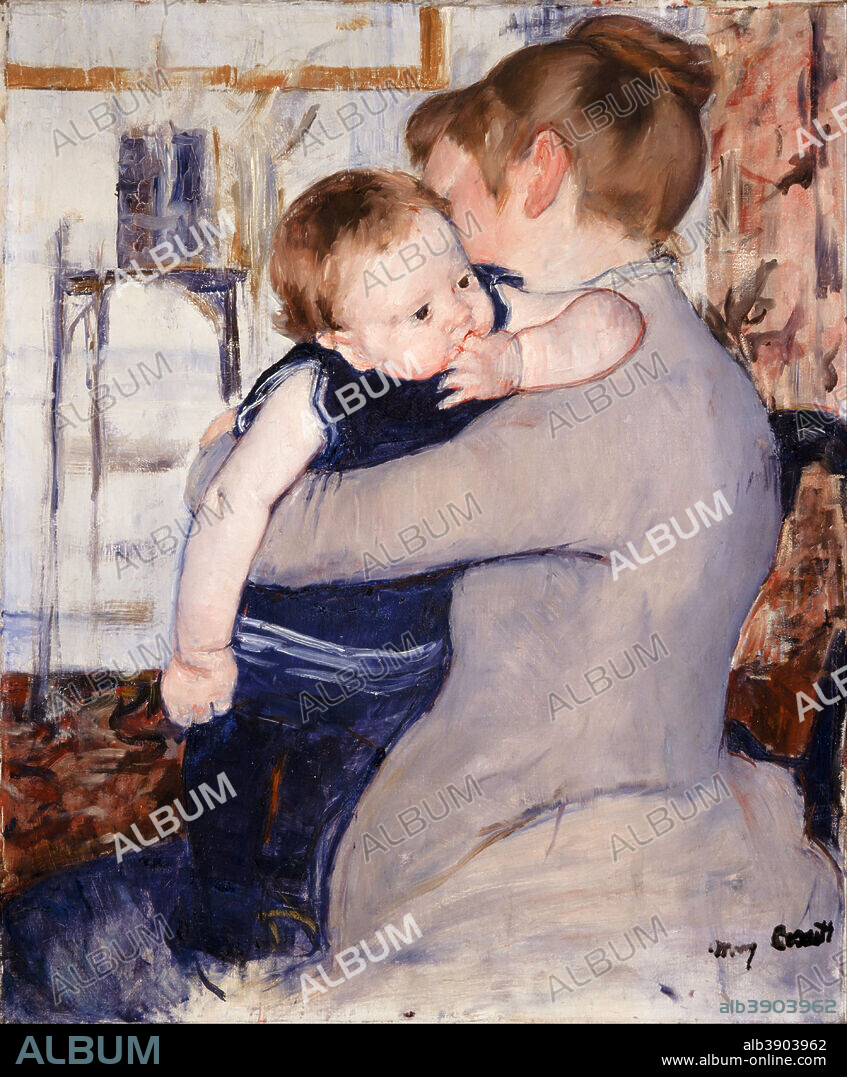 MARY CASSATT. Mother and Child. Date/Period: 1884/1894. Painting. Oil on canvas. Width: 59.8 cm. Height: 73.2 cm.