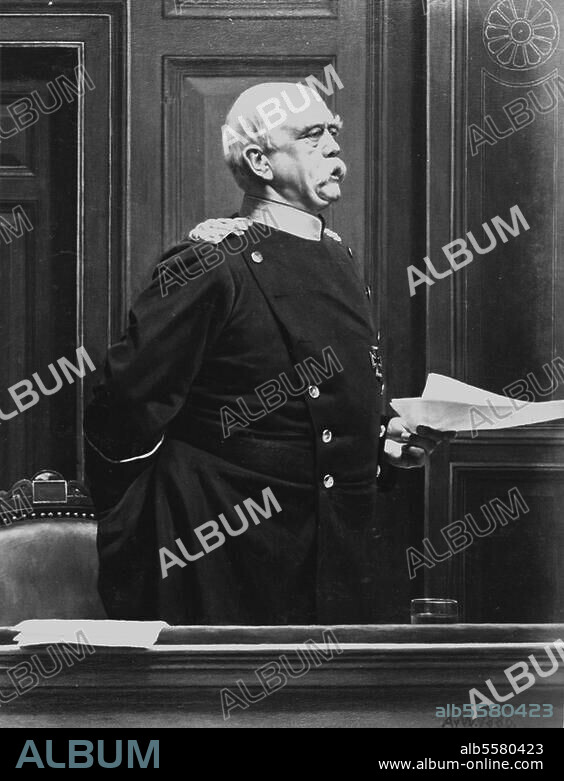 Bismarck, Otto von Staatsmann Schönhausen 1.4.1815 - Friedrichsruh. 30.7.1898. Bismarck im Reichstag eine Rede haltend. Gemälde, 1886, von Anton von Werner. (1843-1915).