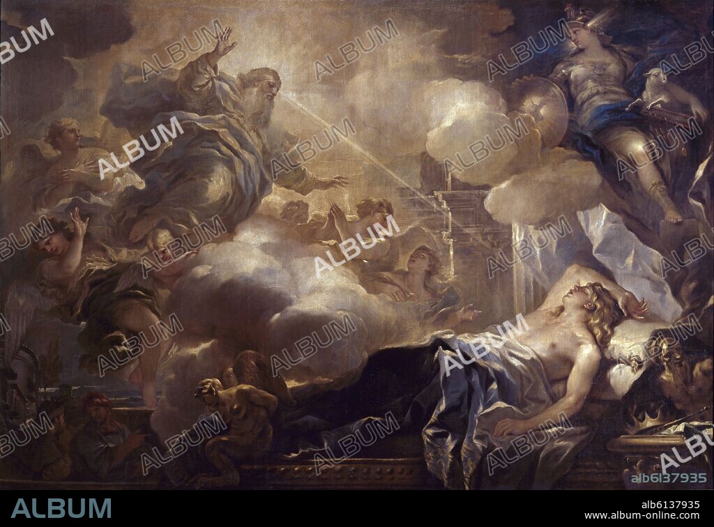 LUCA GIORDANO. EL SUEÑO DE SALOMON - 1693 - OLEO/LIENZO - 245x361 cm - BARROCO ITALIANO - NP 3179.