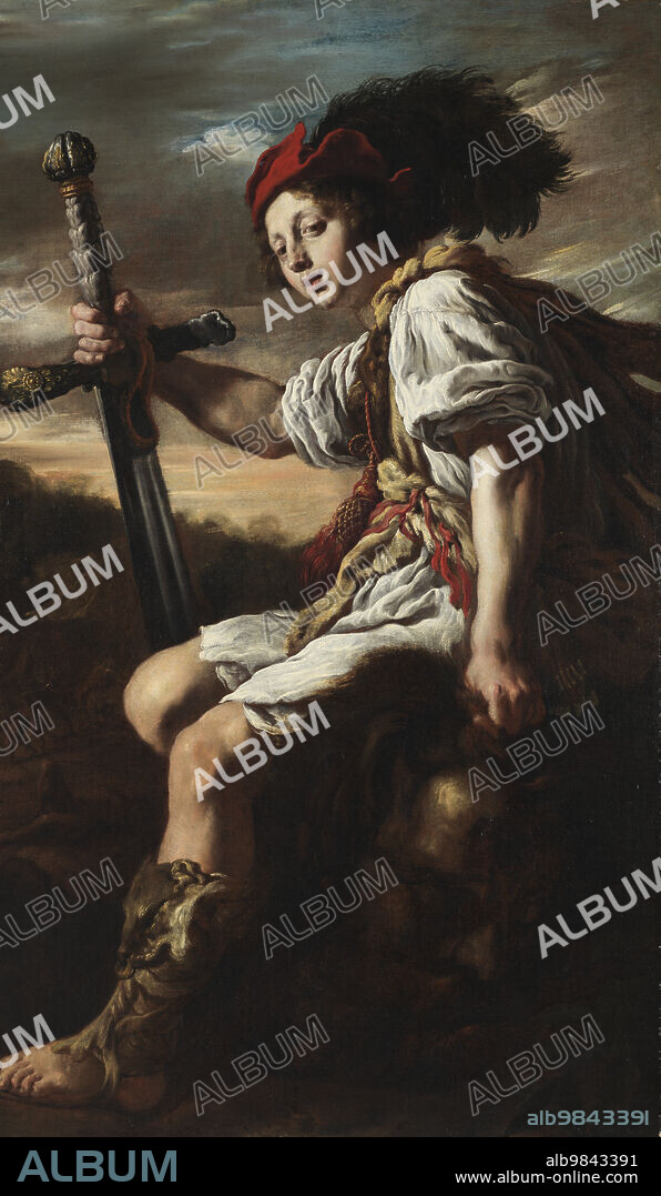 DOMENICO FETTI. David with Goliath's severed head, 1620s.