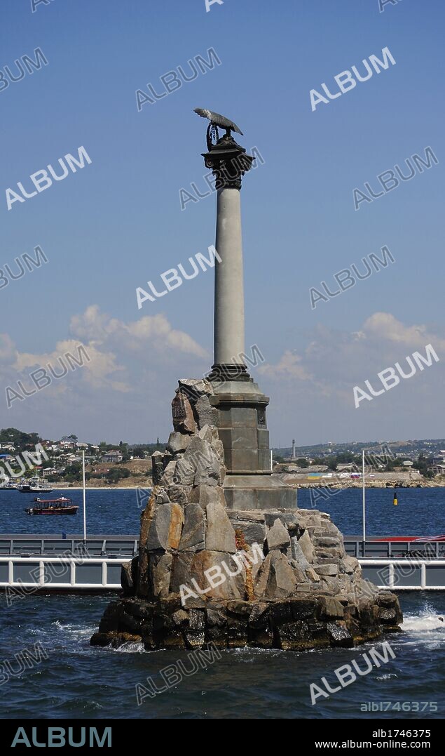 Ukraine. Sevastopol. Monument to the Scuttled Ships. 1905. By A.G. Adamson, V.A. Feldman and O.I. Enberg. Sevastopol bay.