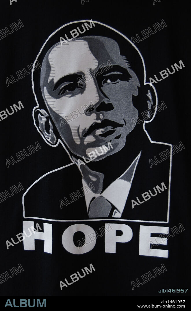 New Orleans. 2008. T-shirts with picture of Barack Obama, with the motto "Hope". Presidential elections in November 2008.