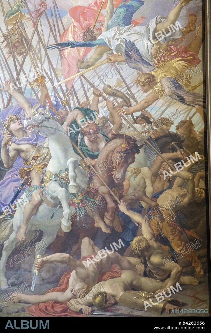 Batalla de Tolbiac, Joseph Blanc. Panteón , le Panthéon, monumento de estilo neoclásico, V distrito ,París, France,Western Europe.