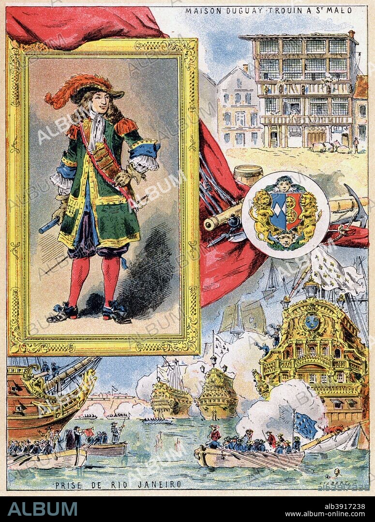 René Duguay-Trouin, French corsair of Saint-Malo, 1898. A print from Les Français Illustres, by Gustave Demoulin, Hachette, Paris, 1898.