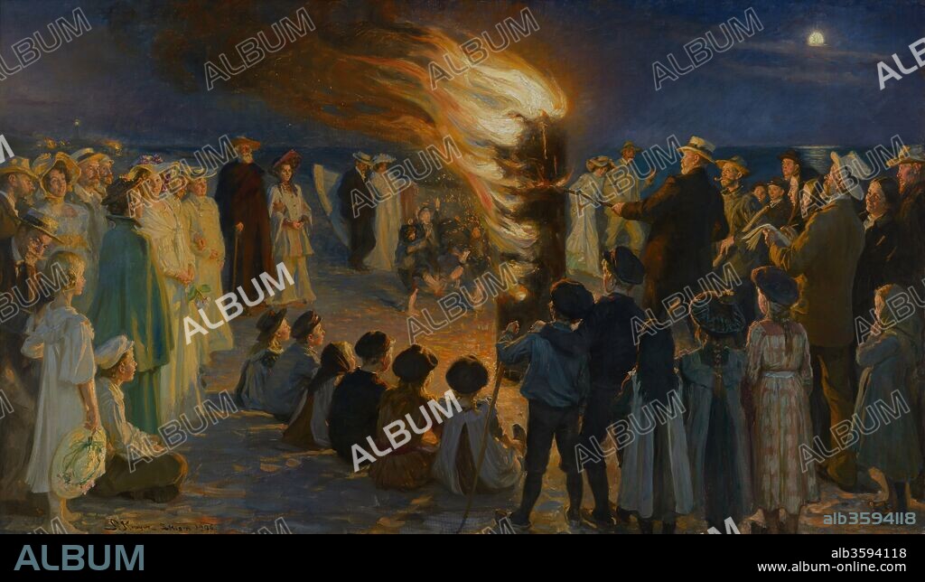 PEDER SEVERIN KRøYER. Midsummer's Eve Bonfire on Skagen's Beach.