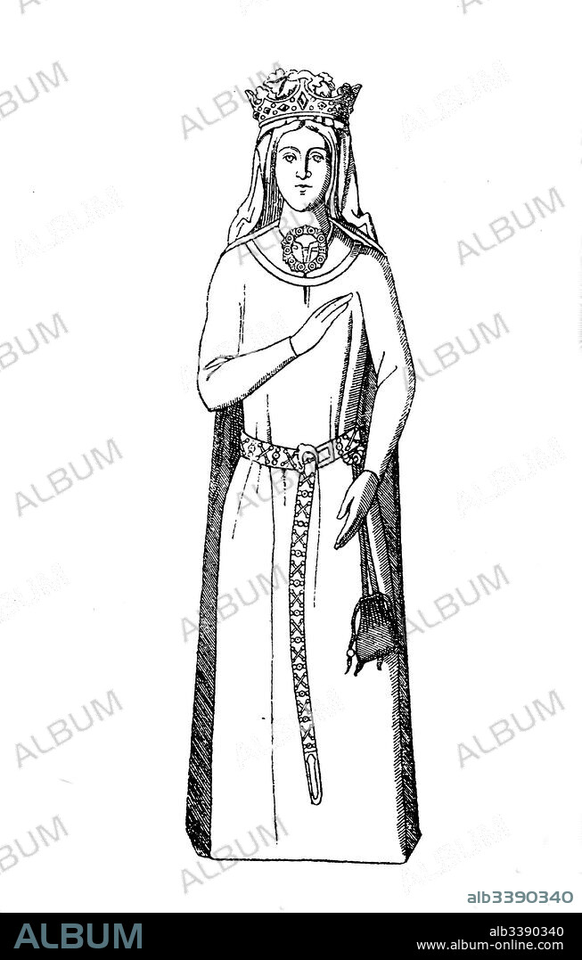 Berengaria of Navarre, 23 December 1230, was Queen of England as the wife of Richard the Lionheart, History of fashion, costume story.