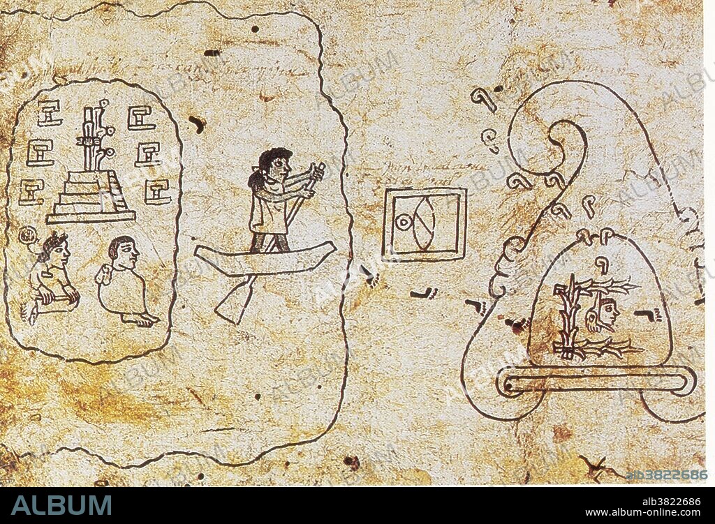 AztlÃ¡n is the legendary ancestral home of the Nahua peoples. The mythical homeland of the Aztecs. Aztec is the Nahuatl word for "people from Aztlan". The role of AztlÃ¡n is slightly less important to Aztec legendary histories than the migration to TenochtitlÃ¡n itself. The Boturini Codex was painted by an unknown Aztec author some time between 1530 and 1541, roughly a decade after the Spanish conquest of Mexico. Pictorial in nature, it tells the story of the legendary Aztec journey from AztlÃ¡n to the Valley of Mexico. Rather than employing separate pages, the author used one long sheet of amatl, or fig bark, accordion-folded into 21? pages. The drawings are not colored, but rather merely outlined with black ink.