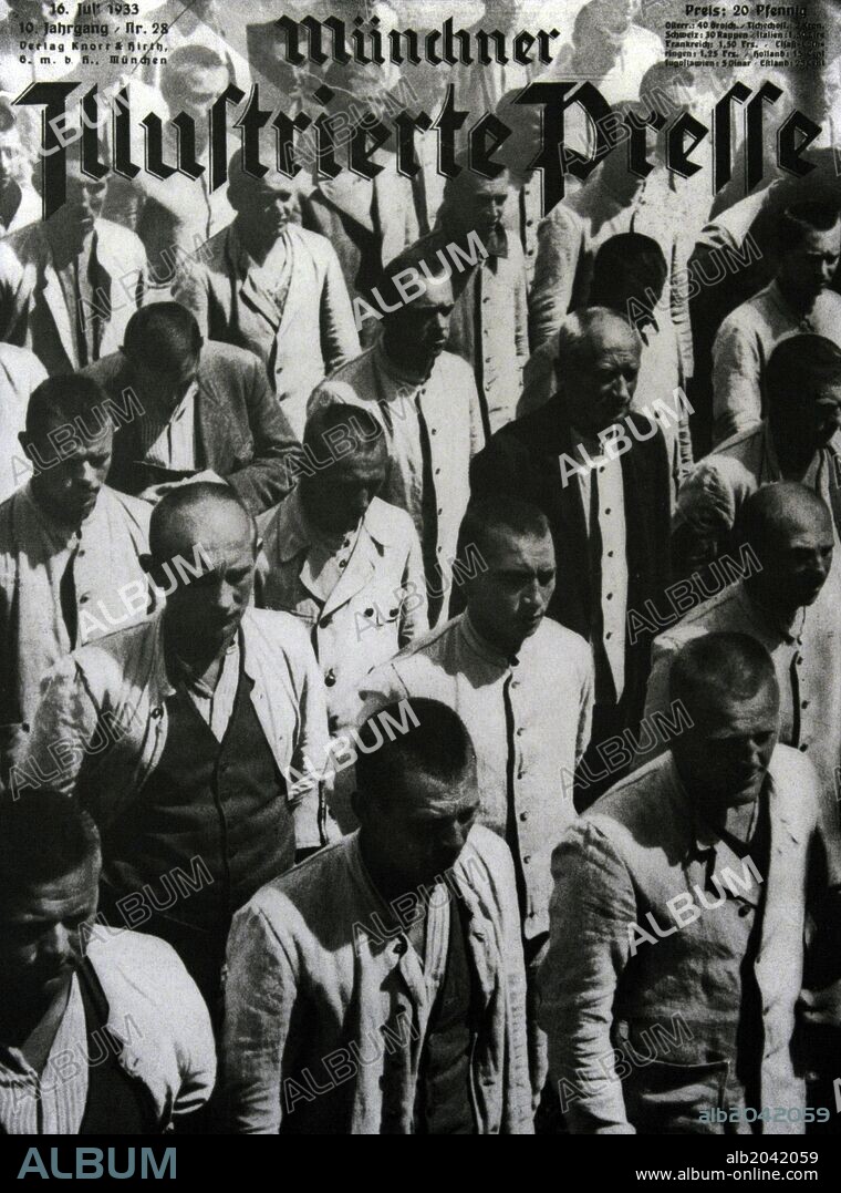 REGIMEN NAZI. ALEMANIA. S. XX. Portada de la publicación "Münchner Illustrierten Presse", 16 de julio de 1933. Contiene el informe sobre la propaganda del campo de concentración de Dachau.