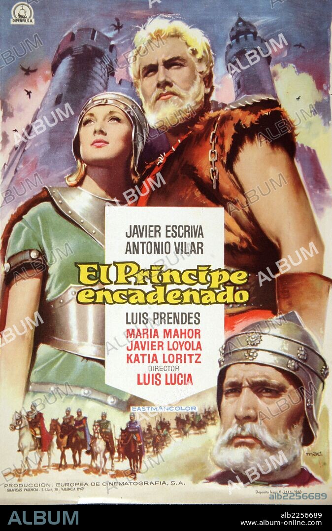 PELICULA : EL PRINCIPE ENCADENADO , 1960. BASADA EN " LA VIDA ES SUEÑO " DE PEDRO CALDERON DE LA BARCA. DIRECTOR : LUIS LUCIA. ACTORES : JAVIER ESCRIVA , ANTONIO VILAR , MARIA MAHOR.