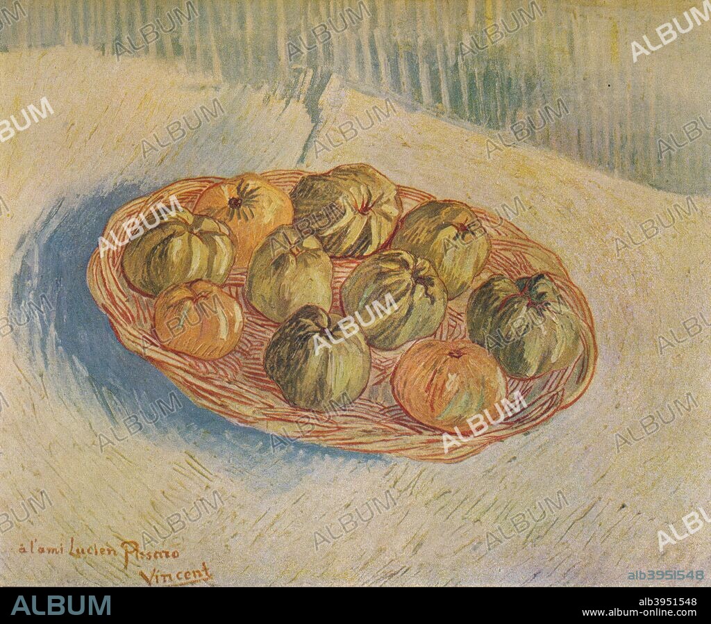 'Panier Rempli De Pommes', 1887. From Van Gogh Paintings, introduction by Graham Reynolds. [Lindsay Drummond, Ltd & Les Editions du Chene, London & Paris, 1947].