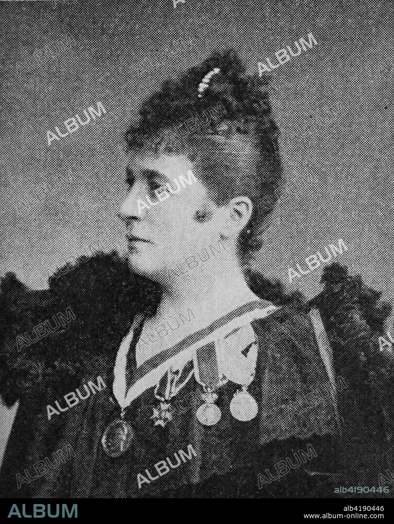 Franziska Ellmenreich, 1847 -1931, was a German stage actress, reproduction photo from the year 1895, digital improved.