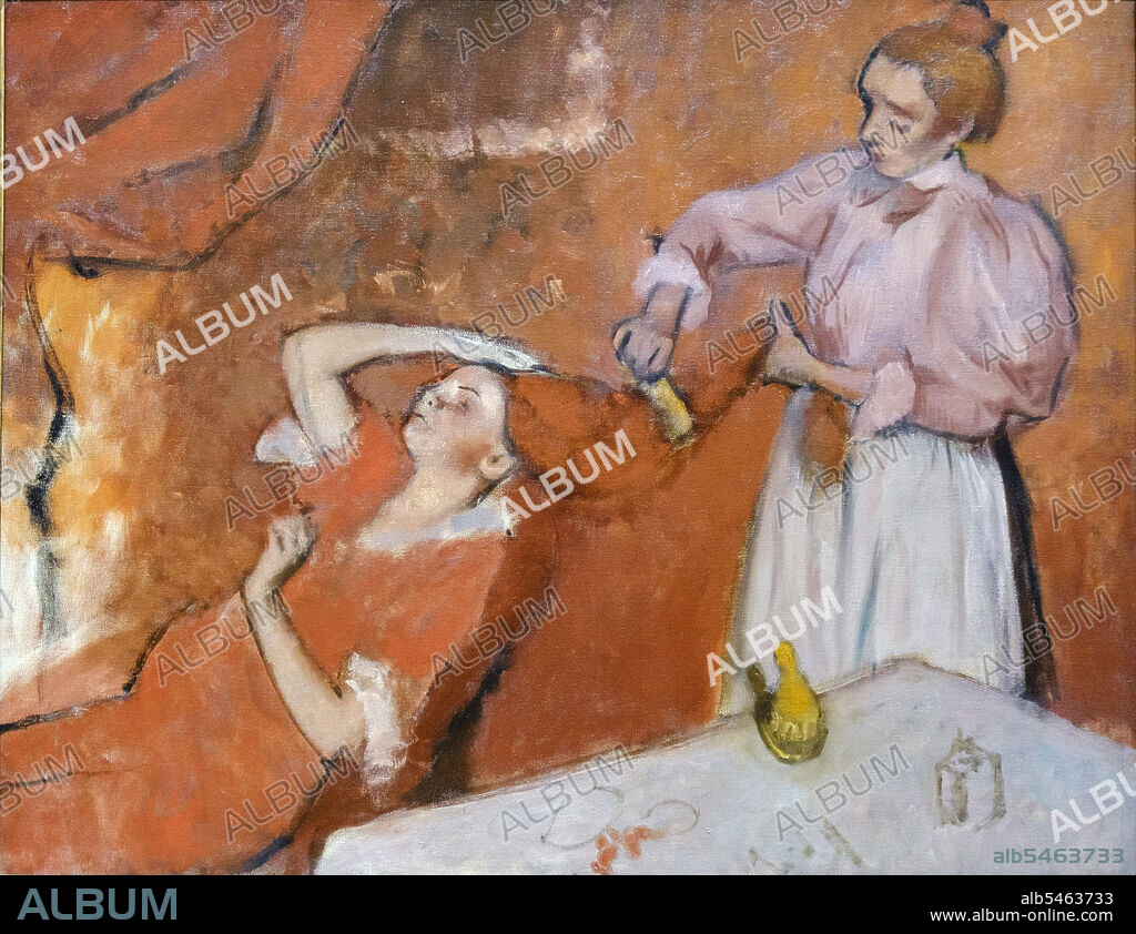 HENRI MATISSE. Hilaire-Germain-Edgar Degas, Combing One's Hair ('La Coiffure'), circa 1896 Oil on canvas, National Gallery, London, England, Great Britain.