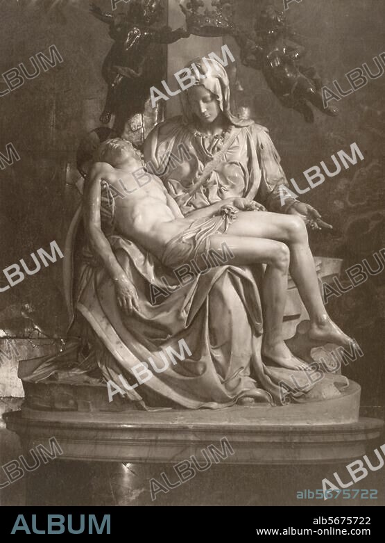 Michelangelo Buonarroti. 1475-1564. "Pieta", 1498-99. Marmor, Höhe 174 cm, Basis 195 × 69 cm. Rom, Petersdom.