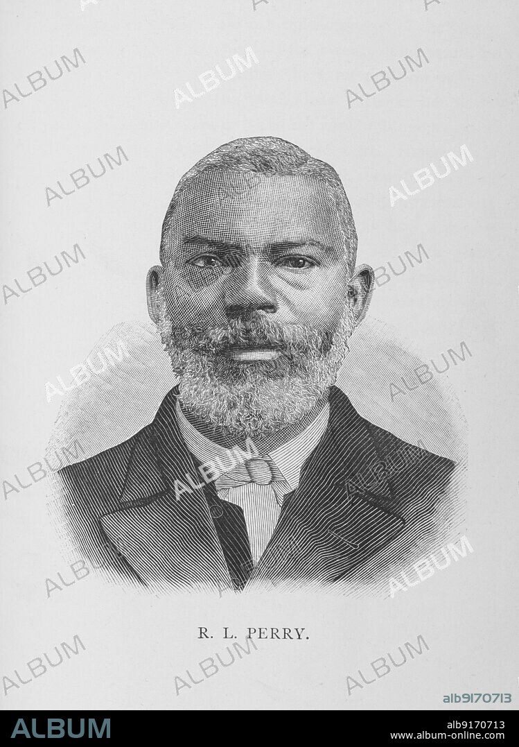 R. L. Perry, 1887. African-American classical scholar, educator, journalist, newspaper editor and Baptist minister Rufus L. Perry was a prominent member of the African Civilization Society, and a co-founder of the Howard Colored Orphan Asylum. From "Men of Mark: Eminent, Progressive and Rising" by William J. Simmons.