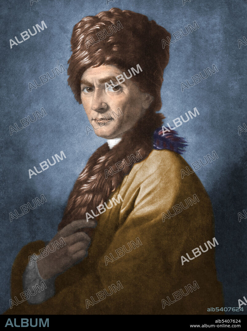 Jean-Jacques Rousseau (1712 - 1778) was an important Swiss philosopher, writer, and composer. His political philosophy influenced the progress of the Enlightenment and the French Revolution. Engraving by David Martin, undated (colour-enhanced).