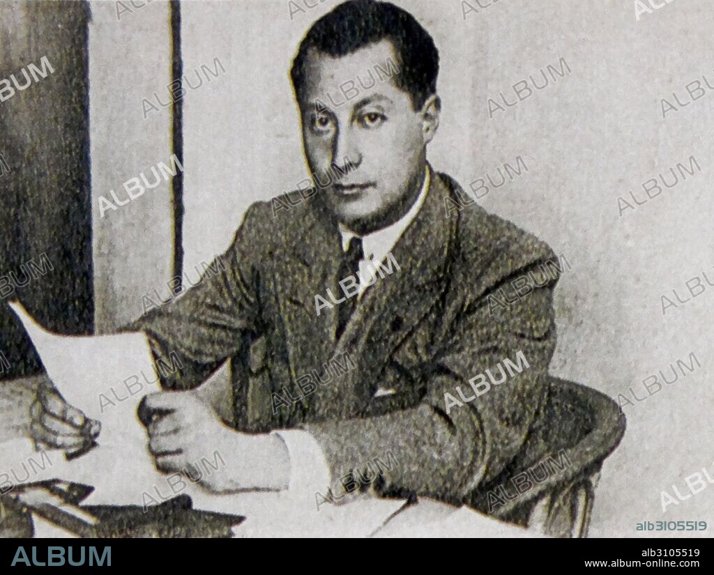 Jose Antonio Primo de Rivera, 1903-1906. Grandee of Spain was a Spanish lawyer, nobleman, politician, and founder of the Falange Española.