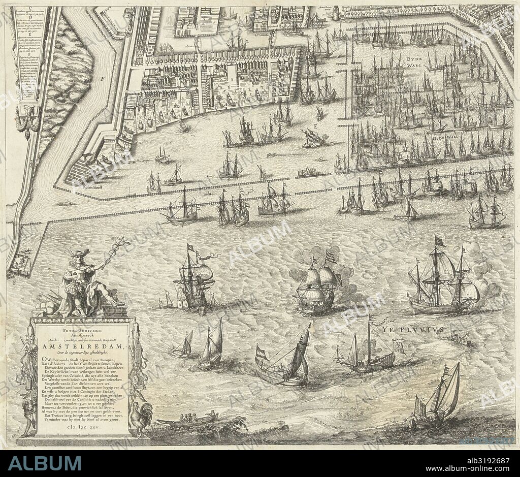 Map of Amsterdam, The Netherlands, leaf left, 1625, Balthasar Florisz. van Berckenrode, 1625.